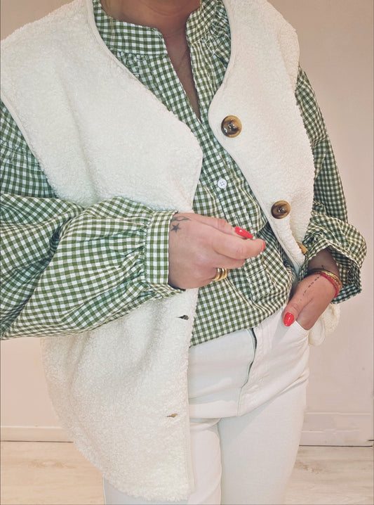 Gilet Teddy Blanc