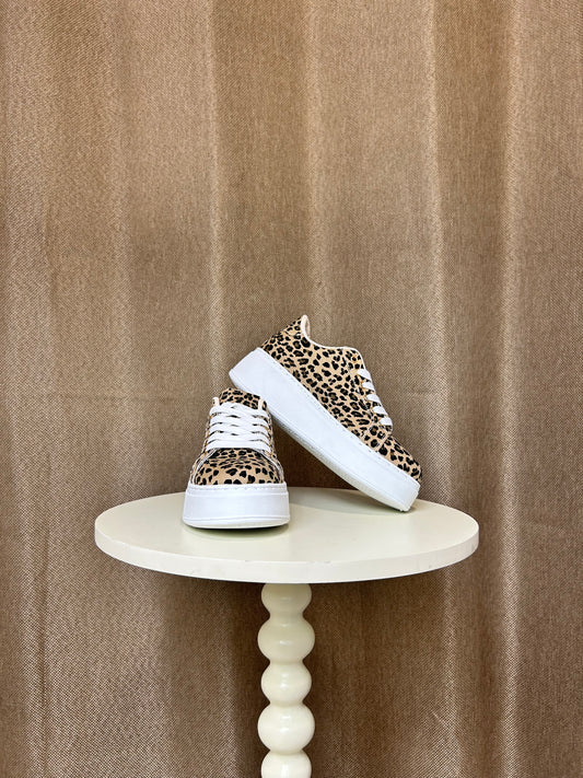 Basket plateforme à motif leopard