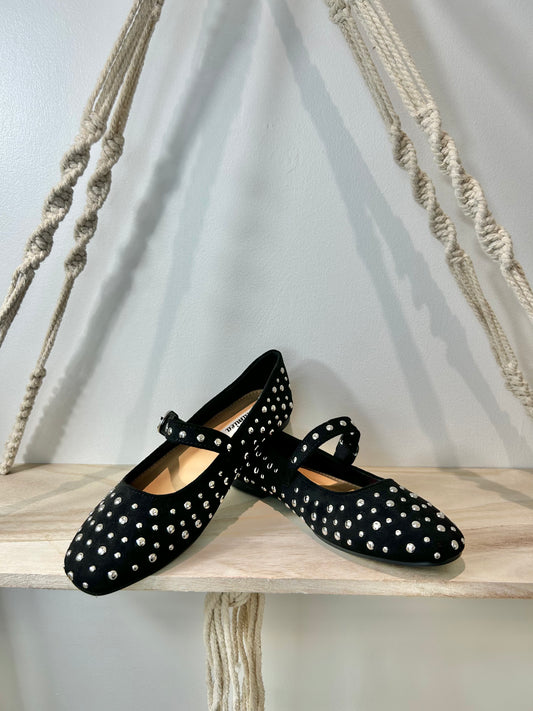 Ballerines noir avec détail argenté
