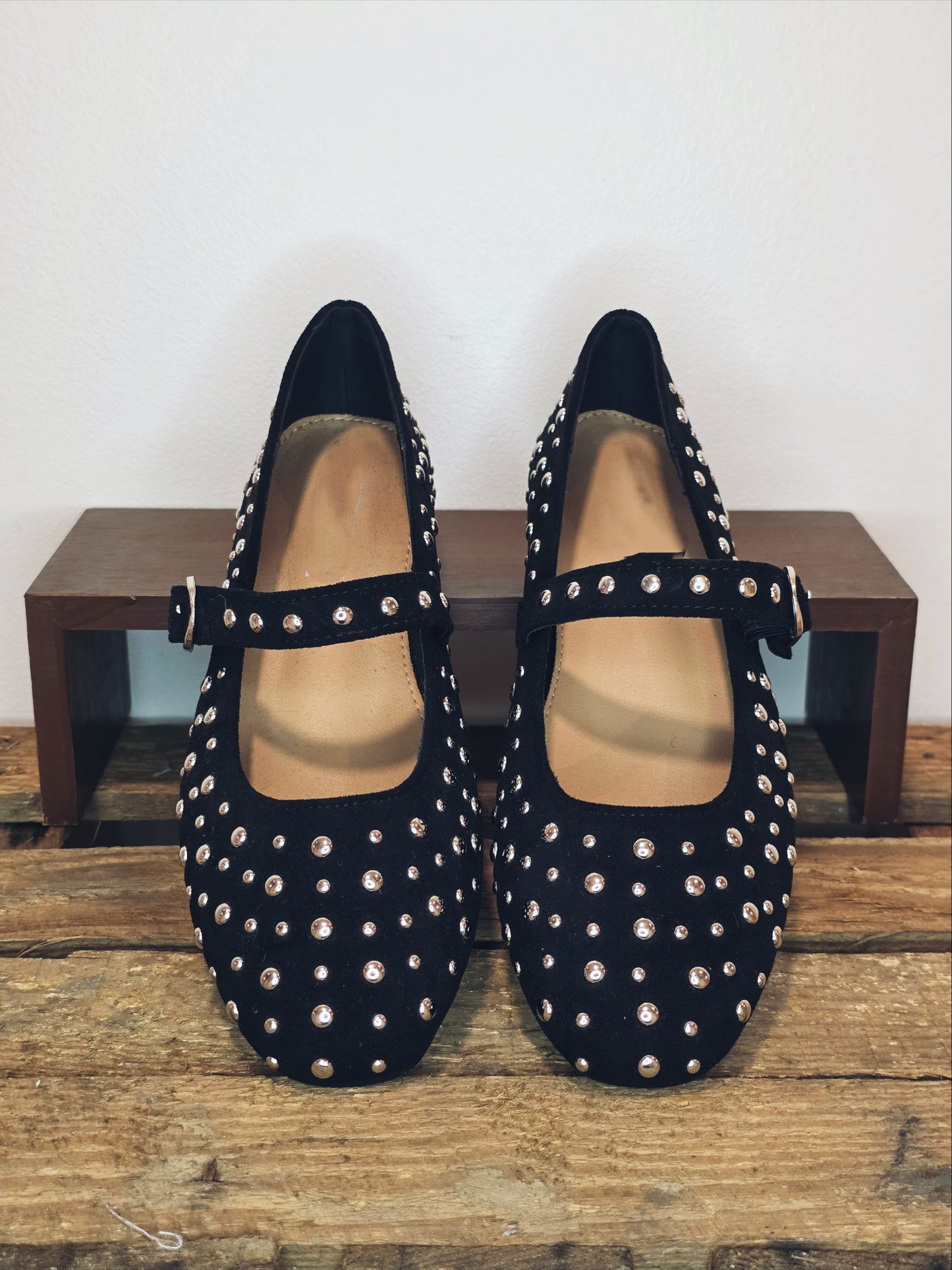 Ballerines noir avec détail argenté