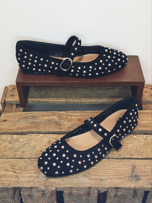 Ballerines noir avec détail argenté