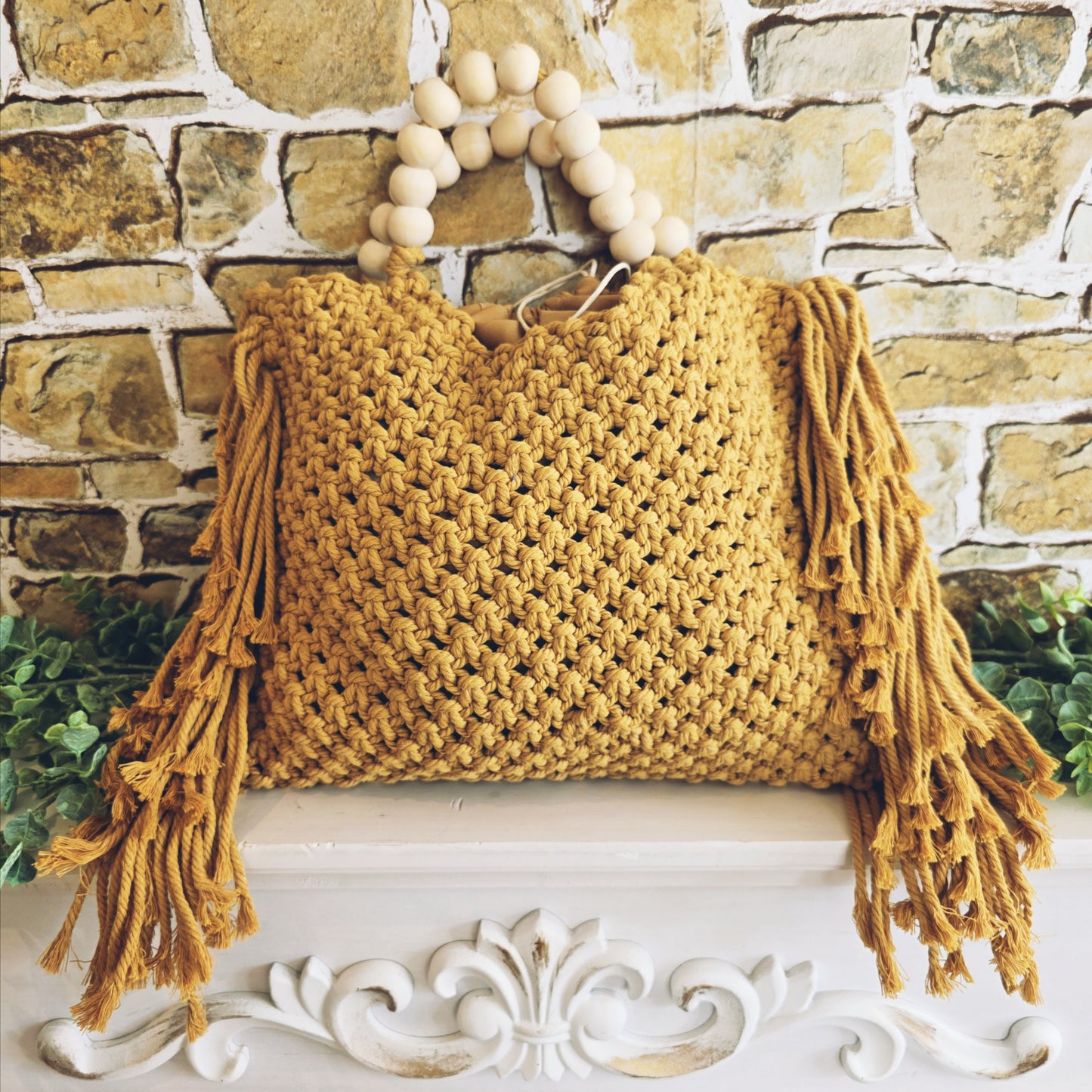 Sac macramé à frange