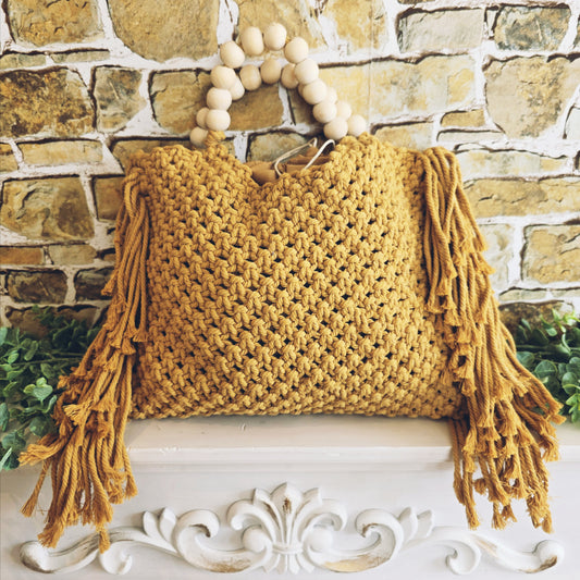 Sac macramé à frange